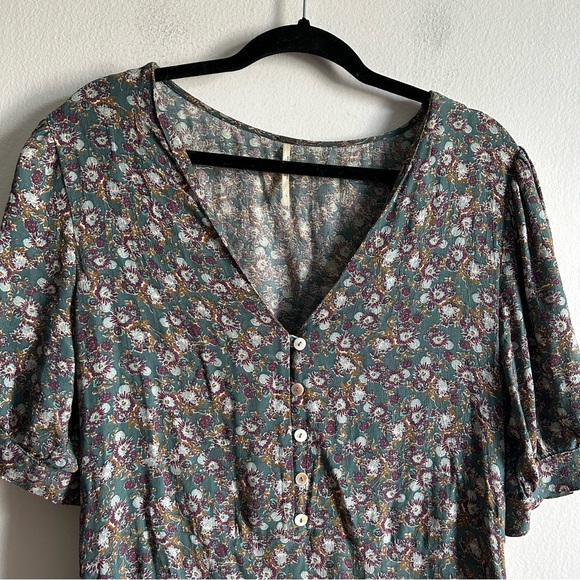 Free People Provence Green Floral Print Dress - Picture 4 of 12